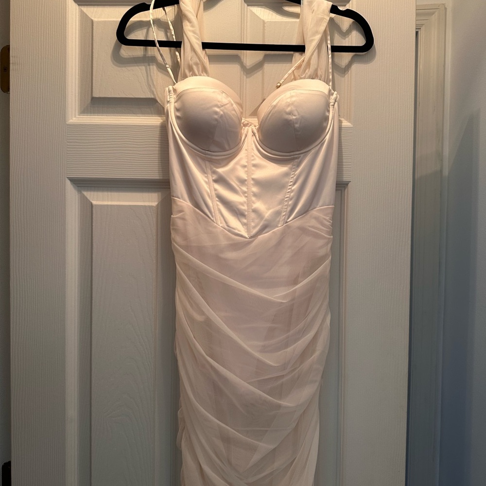 Oh Polly Off The Shoulder Ruched Corset Maxi Dress - Picture 2 of 10